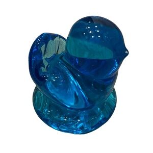 Bluebird of Happiness Terra Studios Signed Leo Ward 2000 Etched Glass Figure